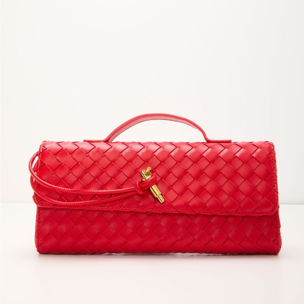 Vici Porta Woven Leather Top Handle Clutch - Picture 3 of 4